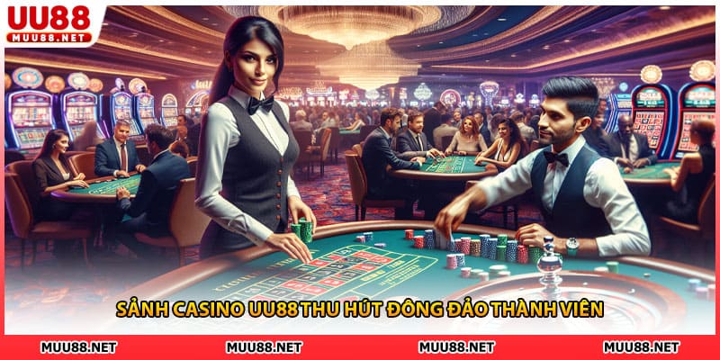 Sảnh casino UU88 thu hút đông đảo thành viên